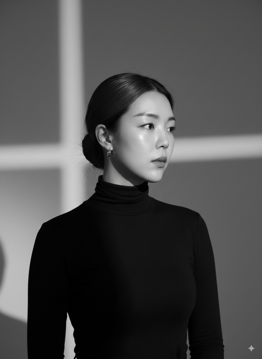 흑백 스타일의 원문 AI 생성 프로필 사례